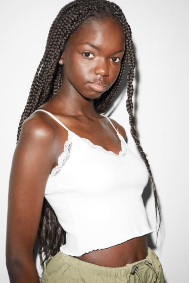 Dona - Top crop - blanc