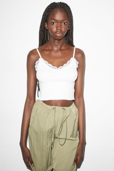 Dona - Top crop - blanc