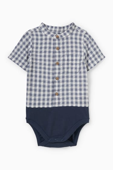 Bébés garçons - Body pour bébé - à carreaux - bleu foncé