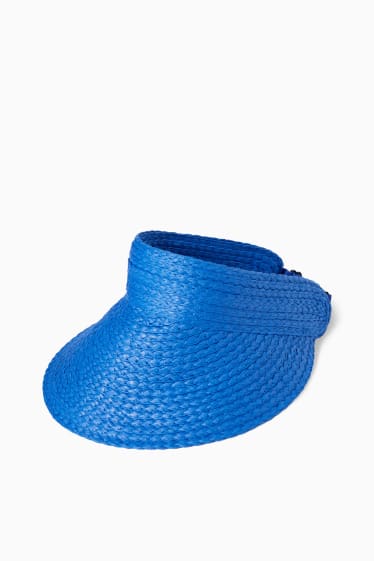 Women - Straw sun visor - blue