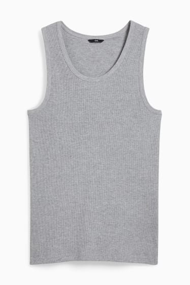 Men - Vest top - double rib - gray