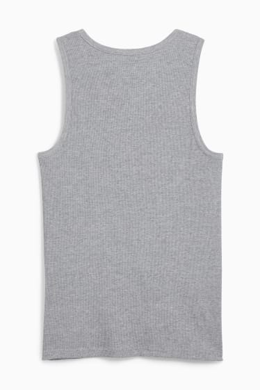 Men - Vest top - double rib - gray