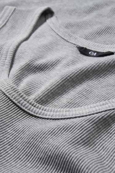 Men - Vest top - double rib - gray