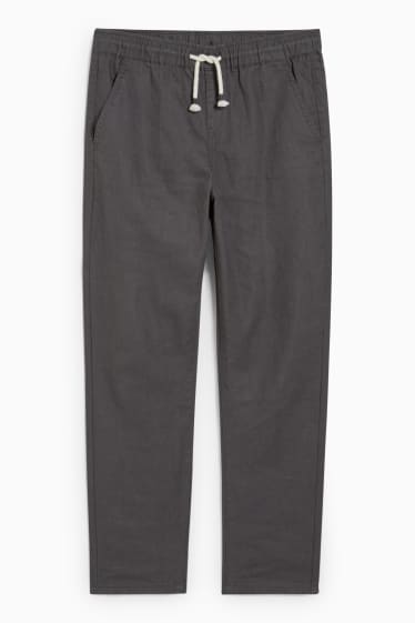 Enfants garçons - Pantalon - lin mélangé - gris foncé