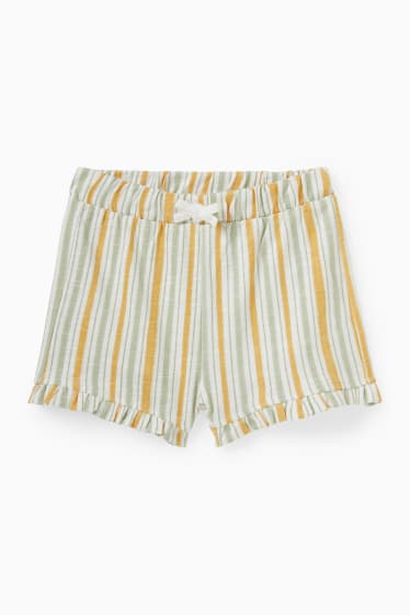 Neonati - Shorts per neonate - a righe - bianco crema