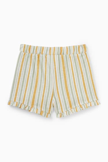 Neonati - Shorts per neonate - a righe - bianco crema