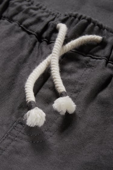 Enfants garçons - Pantalon - lin mélangé - gris foncé
