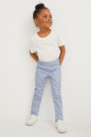 Kinderen: meisjes - Set van 2 - jegging - wit / blauw