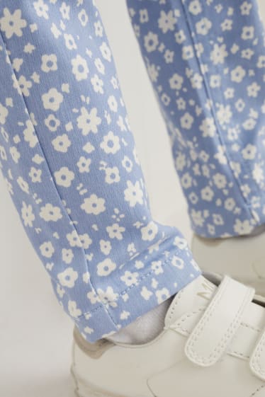 Kinderen: meisjes - Set van 2 - jegging - wit / blauw