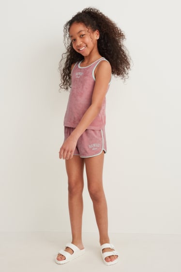 Kinder - Frottee-Shorts - pink