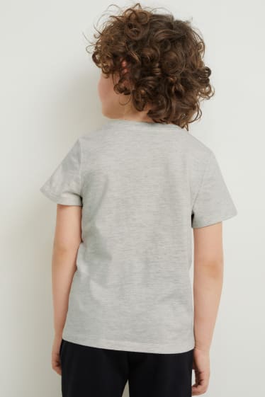 Kinderen: jongens - Set van 3 - T-shirt - oranje / grijs