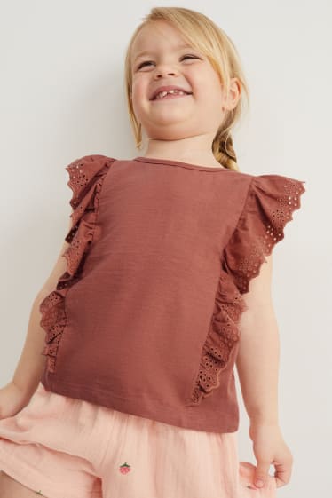 Kinderen: meisjes - T-shirt - bruin