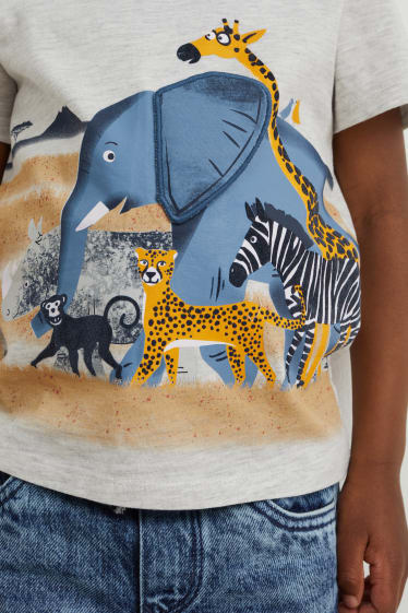 Kinder Jungen - Multipack 3er - Kurzarmshirt - hellgrau-melange