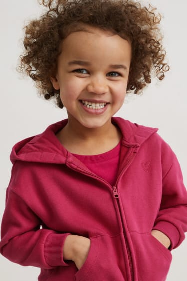 Dzieci - Rozpinana bluza z kapturem - różowy