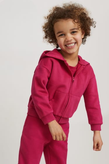 Kinder - Sweatjacke mit Kapuze - pink