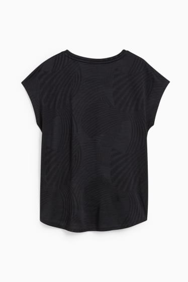 Damen - Funktions-Shirt - Running - gemustert - schwarz