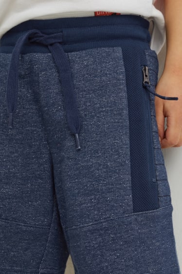 Enfants garçons - Bermudas en molleton - bleu foncé-chiné