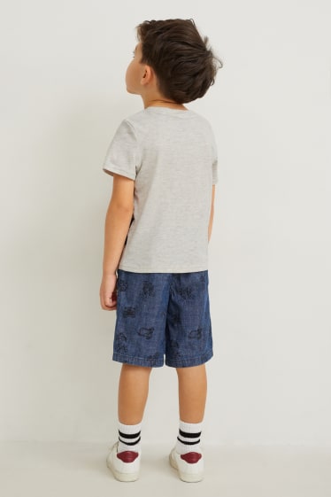 Kinder Jungen - Paw Patrol - Set - Kurzarmshirt und Shorts - 3 teilig - hellgrau-melange