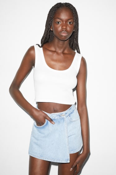 Damen - CLOCKHOUSE - Crop Top - weiß