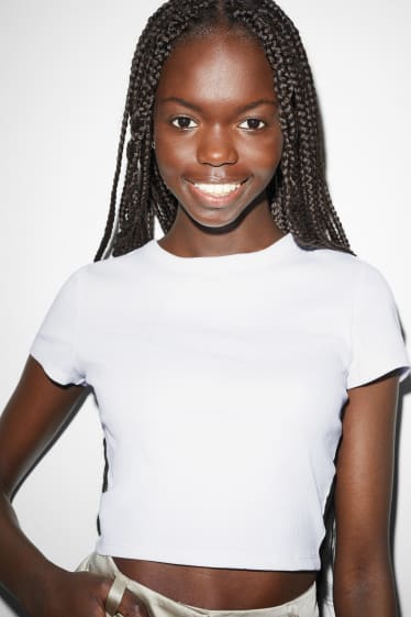 Dona - Top crop - blanc
