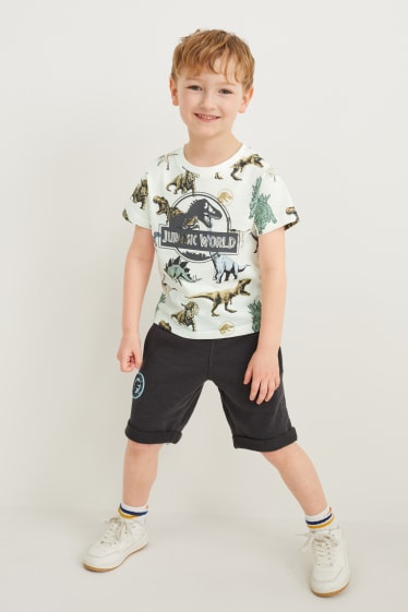 Kinderen - Jurassic World - set - T-shirt en sweatshorts - wit