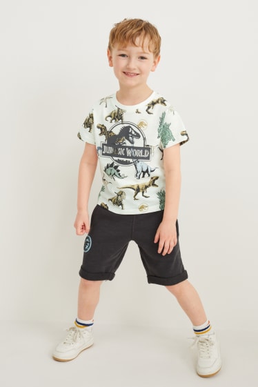 Kinder Jungen - Jurassic World - Set - Kurzarmshirt und Sweatshorts - weiss