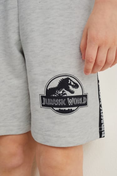 Enfants - Lot de 2 - Jurassic World - short en molleton - gris clair chiné