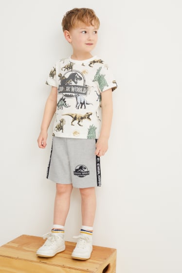 Kinderen - Set van 2 - Jurassic World - sweatshort - licht grijs-mix