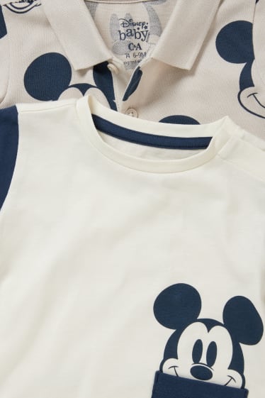 Miminka - Mickey Mouse - outfit pro miminka - 4dílný - krémově bílá