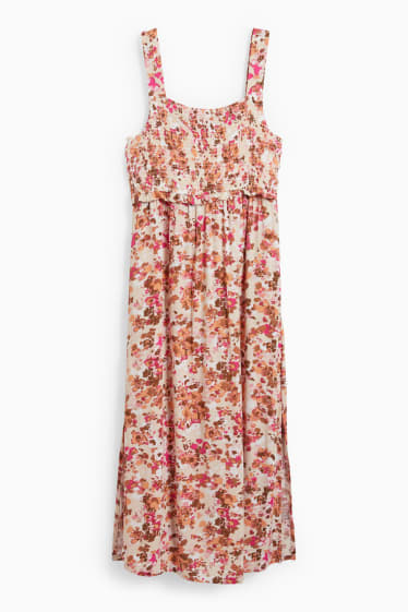 Dámské - Kojící šaty - s květinovým vzorem - růžová