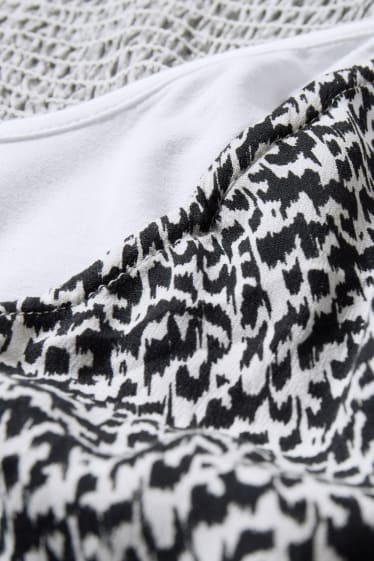 Femmes - Robe d’allaitement croisée - à motif - noir / blanc