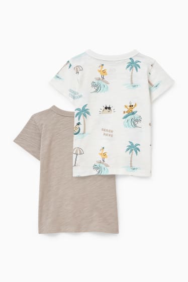 Bébés garçons - Lot de 2 - T-shirts pour bébé - gris clair chiné