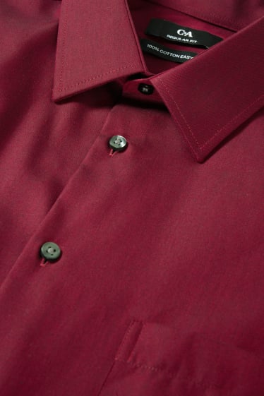 Men - Business shirt - regular fit - kent collar - easy-iron - bordeaux