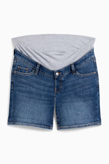 Femei - Jeans gravide - pantaloni scurți de blugi - LYCRA® - denim-albastru