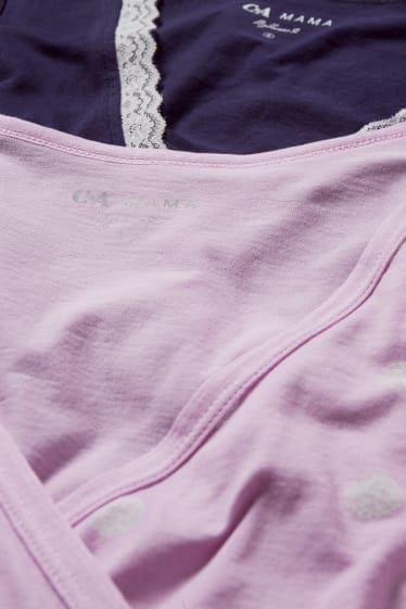 Donna - Confezione da 2 - camicia da notte per allattamento - viola chiaro