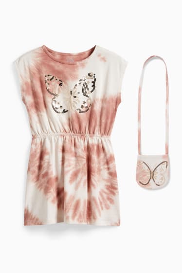 Children Girls - Set - dress and bag - 2 piece - cremewhite