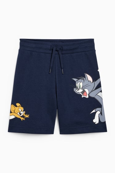 Enfants - Tom et Jerry - short en molleton - bleu foncé