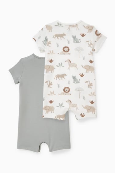 Bébés - Lot de 2 - pyjamas pour bébé - blanc crème