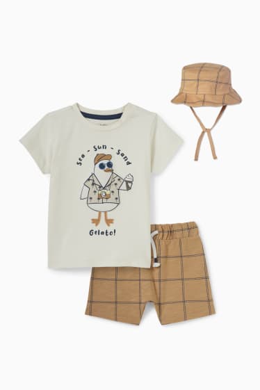 Babys - Baby-Outfit - 3 teilig - cremeweiss