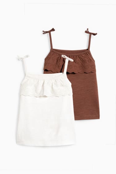 Enfants filles - Lot de 2 - hauts - blanc crème