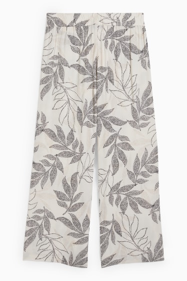 Donna - Pantaloni di stoffa - vita alta - palazzo - beige chiaro