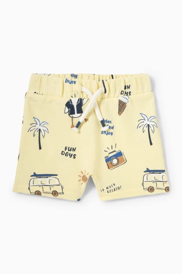 Babys - Sweatshorts - gemustert - hellgelb