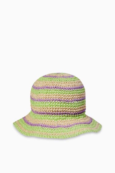 Donna - CLOCKHOUSE - cappello di paglia - a righe - verde chiaro