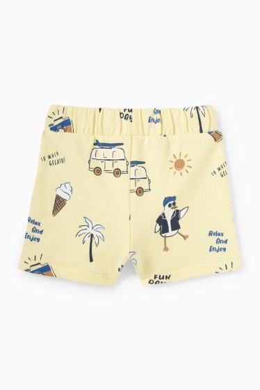 Babys - Sweatshorts - gemustert - hellgelb