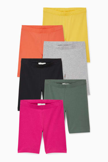 Kinderen: meisjes - Set van 6 - fietsbroek - donker rose
