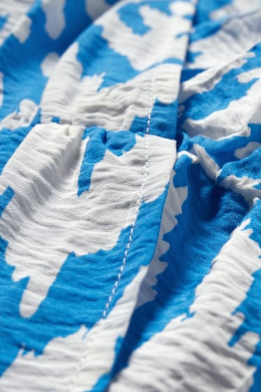 Femmes - Robe portefeuille - à motif - bleu / blanc