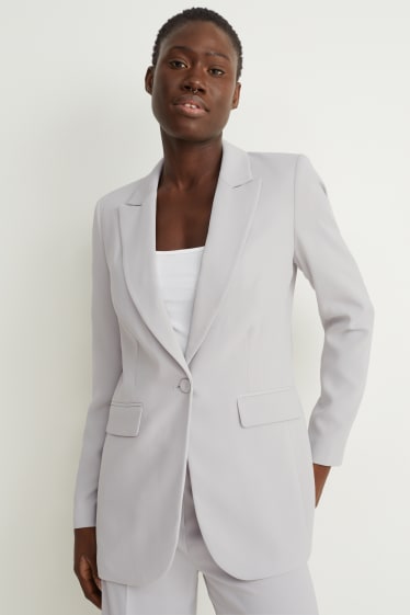 Women - Business blazer - regular fit - light gray