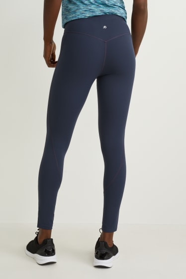 Donna - Leggings tecnici - Supportive - fitness - 4 Way Stretch - blu scuro