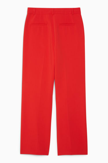 Femmes - Pantalon de bureau - high waist - wide leg - rouge