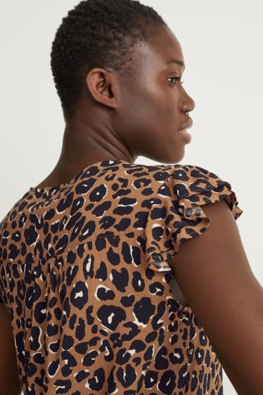Damen - Bluse - gemustert - braun